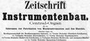 Zeitschrift Fur Instrumentenbau / Interesssen Der Fabrikation Von Mus-Central Organ