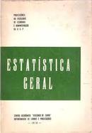 Estatistica Geral / Volume 2-Editora Professores da Faculdade de Economia / Ad